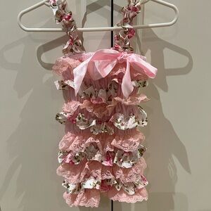Girly things 2-3t Pink Floral Ruffle Dress